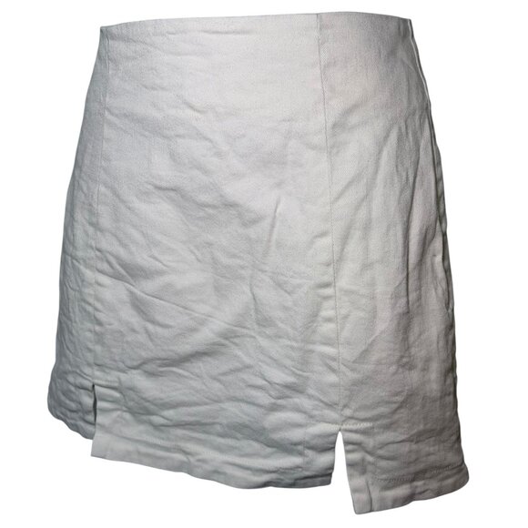 ASTR The Label White Mini Skirt XS | Cotton Blend | Two Front Slits - Picture 3 of 6